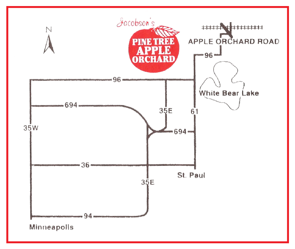 Map of Pine Tree Apple Orchard